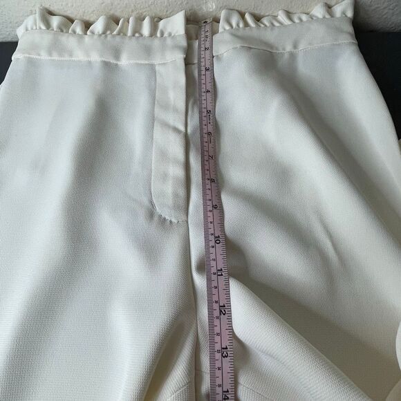 Express Wide Leg Super High Rise Ruffle Trim Waist Dress Pants Size 6S - Picture 6 of 12